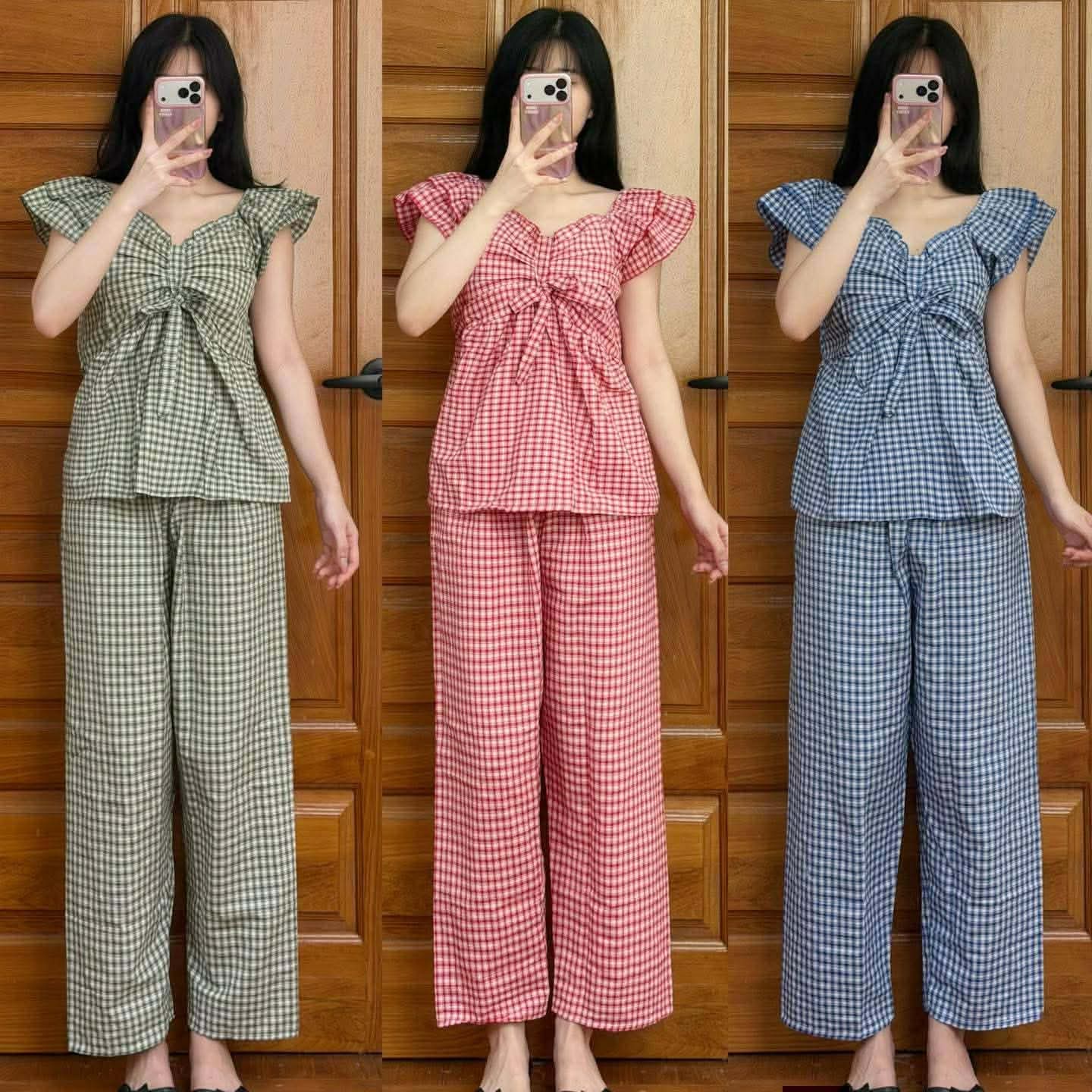 Super Cute & Comfy Gingham Two-Piece Set at Special Price!