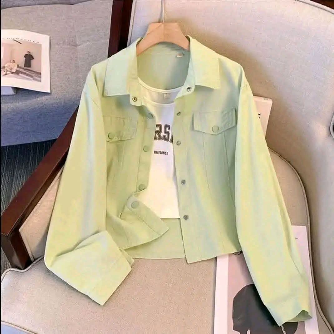 Cute 2-in-1 Cropped Denim Jacket Set